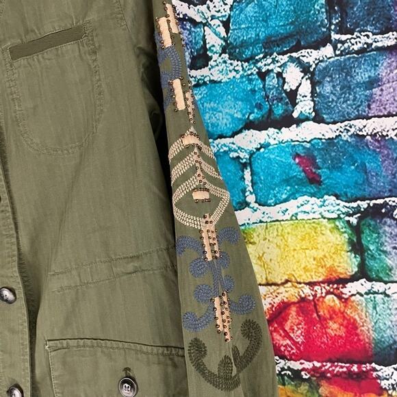 Anthropologie Hei Hei Green Jacket button Front Lightweight Shirt Size XS - Picture 9 of 11